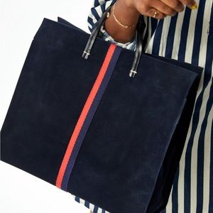 Clare V. Simple Perforated Suede Tote